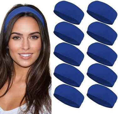 Styla Hair 10 Pack Stretch Headbands Non-Slip Head Wraps Great for Sports, Yoga, Pilates, Running, Gym, Workouts, Baseball, Casual Wear, Gifts &amp; More!