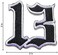 Graphic Dust Lucky Number 13 Biker Motorcycles Jacket T-shirt Patch Sew Iron on Embroidered