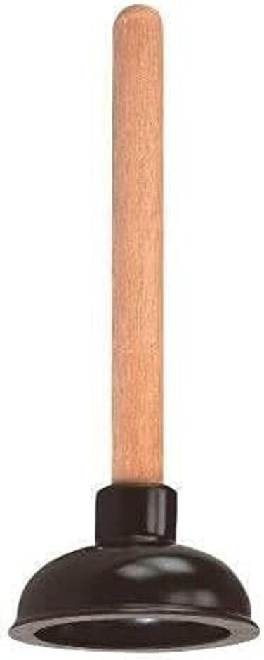 Rocky Mountain Goods Small Drain Plunger - Perfect Size for Unclogging Slow Sinks, Drains, Tubs and Showers - 9&rdquo; Solid Wood Handle - Unclogs Sinks and Drains Better Than Toilet Plunger