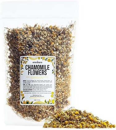 Better Shea Butter Chamomile Whole Flowers for Tea, Baking, Crafts, Sachets, Baths, Aromatherapy, Oil Infusions, Tinctures - 4oz in Resealable, Recyclable Pouch -