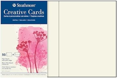 Strathmore CARD PB WHT/PLN EDG 50PK 5X7