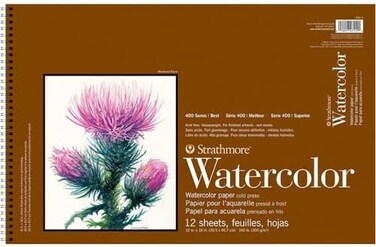 Strathmore P440-3 Watercolor Pad, 12"x18" Wire Bound, 12 Sheets