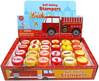 TINYMILLS 24 Pcs Firetrucks Stampers for Kids