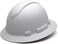 Ridgeline Pyramex Full Brim Hard Hat, 4-Point Ratchet Suspension, Matte White Graphite Pattern