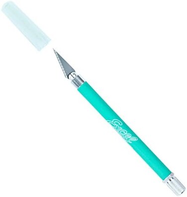 Excel Blades Soft Grip Hobby Knife, K18 with Safety Cap, American Made Light Duty Craft Knife (One Assorted Color)