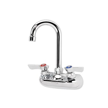 سلسلة Krowne 10 – 400l باللون الفضي مقاس 4. 5 " الوسط صنبور للتركيب على الحائط ، مقاس 3 – 1/2 " gooseneck فوهة الصنبور