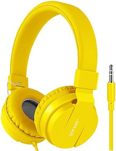 gorsun Kids Headphones, Lightweight Stereo Wired Children's Headsets for Kids Adults Adjustable Headband Toddler Headset for Smartphones Computer Pad Earphones