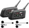 EJEAS Vnetphone Motorcycle Bluetooth Intercom Headset Full Duplex Motorbike Snowmobile Walkie-Talkie Wireless Interphone Helmet Waterproof Wireless Headphone 6 Riders Communicator 1200M (Dual)