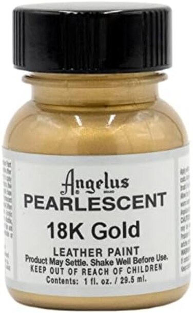 Angelus Pearlescent Leather Paint, 18K Gold, 1oz