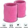 Suddora Arm Sweatbands, Absorbent and Breathable Thick Cotton Bands for Working Out, Gymnastics, Basketball, Tennis, and Football, Multiuse 4-inch Wristbands for Costumes and Cosplay, Pink