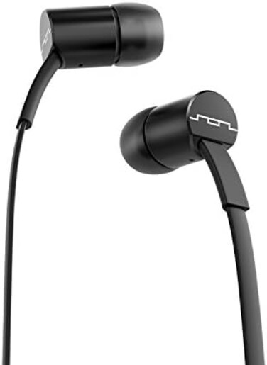 Sol Republic Jax Wired 1-Button In-Ear Headphones, Android Compatible, Tangle Free Cable, Noise Isolation, 4 Ear Tip Sizes, Great for Calls, Black