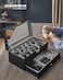 SONGMICS 12 Slots Watch Box Mens Watch Organizer Lockable Jewelry Display Case with Real Glass Top Black Faux Leather UJWB012