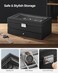 SONGMICS 12 Slots Watch Box Mens Watch Organizer Lockable Jewelry Display Case with Real Glass Top Black Faux Leather UJWB012