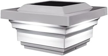Classy Caps SL078W Regal PVC Solar Post Cap, 4" x 4", White