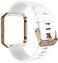 Simpeak Wristband for Fitbit Blaze,Soft Silicone Sport Strap with Rose Gold Metal Frame for Fitbit Blaze Smart Fitness Watch,White. Small