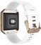 Simpeak Wristband for Fitbit Blaze,Soft Silicone Sport Strap with Rose Gold Metal Frame for Fitbit Blaze Smart Fitness Watch,White. Small