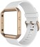 Simpeak Wristband for Fitbit Blaze,Soft Silicone Sport Strap with Rose Gold Metal Frame for Fitbit Blaze Smart Fitness Watch,White. Small