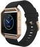 Simpeak Bands with Frame Compatible with Fitbit Blaze, Silicone Replacement Band Strap with Rose Gold Frame Case Replacement for Fit bit Blaze Smart Fitness Watch, Small, Black