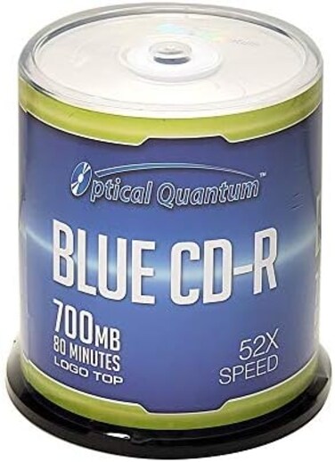 Optical Quantum Blue AZO CD-R 700MB 52X Recordable Media Disc 100pk Spindle OQCD52BLT-BX