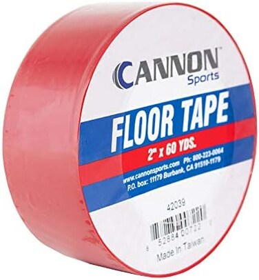 Cannon Sports Floor Marking Tape for Gymnastics, Grappling, Wrestling and Fitness Training (2 inch, Red)