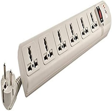 VCT - 220V/240V AC 13A Universal Surge Protector/Power Strip with 6 Universal Outlets. 50Hz/60Hz - 450 Joules. Max. 4000 Watt Capacity - Heavy Duty European Cord