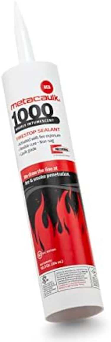 Rectorseal 66640 10.3-Ounce Cartridge Metacaulk 1000 Intumescent Firestop Sealant, Red