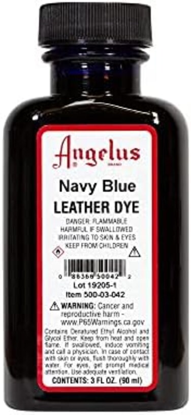 Angelus Leather Dye- Flexible Leather Dye for Shoes, Boots, Bags, Crafts, Furniture, &amp; More-Navy Blue- 3oz