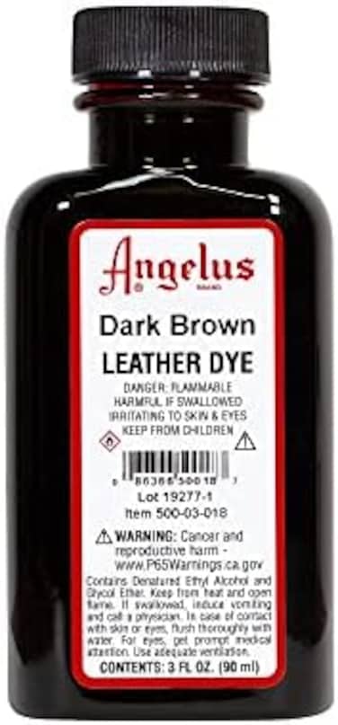 Angelus Leather Dye- Flexible Leather Dye for Shoes, Boots, Bags, Crafts, Furniture, &amp; More-Dark Brown- 3oz