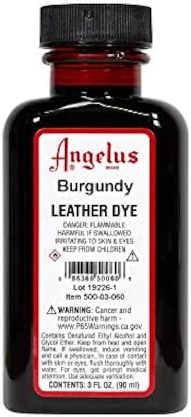 Angelus Leather Dye Burgundy - 3 Ounces