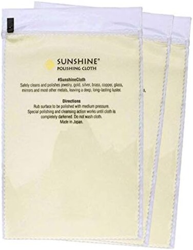 Sunshine 3 Polishing Cloths for Sterling Silver, Gold, Brass and Copper Jewelry Polishing Cloth