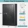 KYODOLED Locking Key Cabinet,Key Storage Lock Box with Code,Key Management Wall Mount with Combination Lock,40 Key Hooks &amp; Tags Key Labels,Black