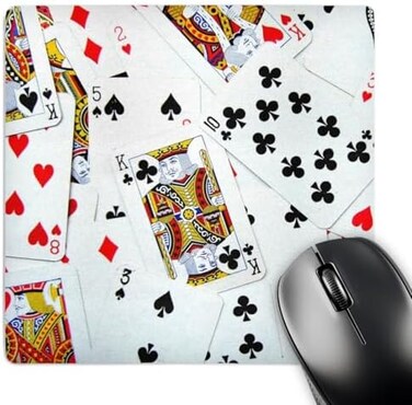 3dRose 8 X 8 X 0.25 Scattered Playing Cards Photo For Card Game Players Mouse Pad (Mp_112896_1)