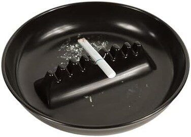 Fox Run Melamine Ash Tray, 6.75 x 6.75 x 1.25 inches, Black