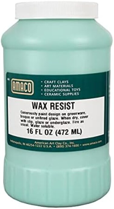 Amaco Wax Resist Glaze Additives 1-Pint Jar