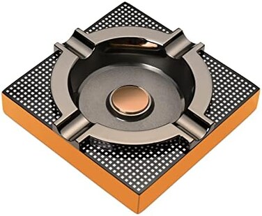 OILP Cigar Ashtray Metal Outdoor Cigar Cigarette Ashtray for Patio/Home/Table Modern Ashtrays -(Square,Alloy)
