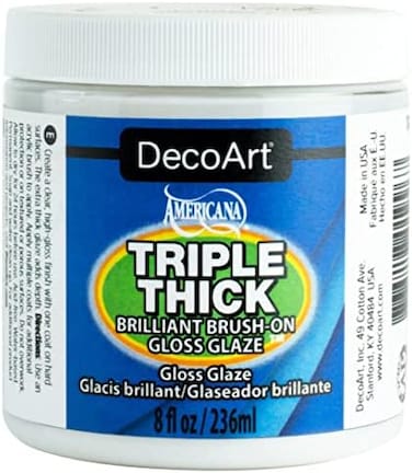 DecoArt TG01-36 Triple Thick Gloss Glaze, 8-Ounce Triple Thick Gloss Glaze (Jar)