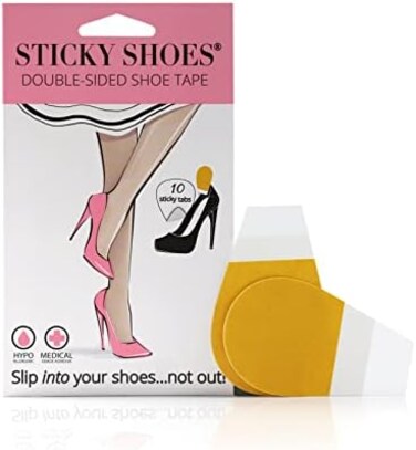 Sticky Shoes Double Sided Shoe Tape - Tape for Perfect Fitting Heels, Anti Slip for Shoes - 10 Pack