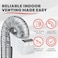Deflecto LTF Indoor Dryer Vent Lint Trap Kit &ndash; Energy-Efficient Venting Solution with Supurr-Flex Flexible Duct, Plastic Lint Reservoir and Secure Clamps for Electric Dryers  Pack of 1 - White/Silver
