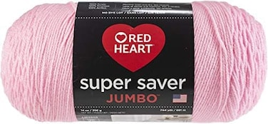 Red Heart Coats Yarn E302B.0373 Super Saver Jumbo Yarn, Petal Pink