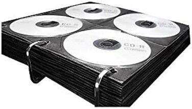 Vaultz CD Insert Pages, 3 Hole Punched, 12 x 11 Inches, 8 CDs/Page, 50 Pages/Pack, Black (VZ01415)