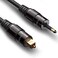 FosPower (0.9M / 3FT 24K Gold Plated Toslink to Mini Toslink Digital Optical S/PDIF Audio Cable with Metal Connectors &amp; Strain-Relief PVC Jacket