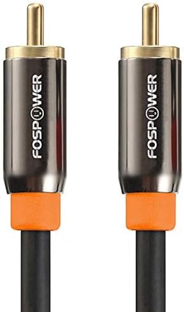 FosPower Digital Audio Coaxial Cable (0.9M/3FT), [24K Gold Plated] Single Coaxial Phono Cable for S/PDIF Digital Audio, Composite Video Cable, Home Theater, HDTV, Subwoofer, Hi-Fi Systems