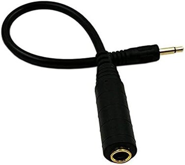 zdyCGTime CGTime Golden Plated 3.5mm Mono 1/8 inch Audio Male to 6.35mm 1/4 inch Female Jack Converter Cable Cord Adapter (25CM/10Inch)