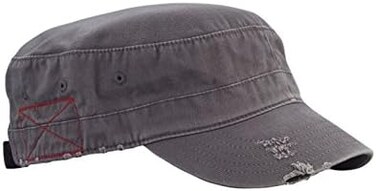 MCap Mega Cap Cotton Distressed Washed Cadet Cap (Grey)