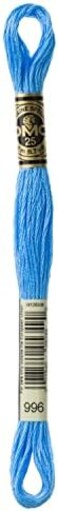 DMC Bulk Buy: Thread Six Strand Embroidery Cotton 8.7 Yards Medium Electric Blue 117-996 (12-Pack)