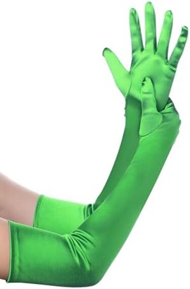 BABEYOND Long Opera Party 20s Satin Gloves Stretchy Adult Size Elbow Length