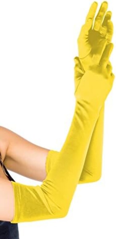 Leg Avenue Women's Extra Long Satin Gloves, Yellow