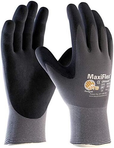 MaxiFlex 34-874 Seamless Knit Nylon/Lycra Glove with Nitrile Coated Micro-Foam Grip on Palm and Fingers