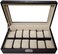 TimelyBuys 12 Piece Chocolate Brown Leatherette Men's Watch Display Organizer Storage Case for Watches
