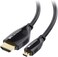 كيبل ماترز كيبل مايكرو HDMI الى HDMI عالي السرعة 4K بطول 25 قدم (4K HDMI الى Micro HDMI/HDMI مايكرو الى كيبل HDMI) - مثالي للتابلت والنوت بوك والكاميرا وراسبيري باي 4 وراسبيري باي 5، 25 قدم